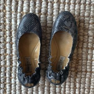 Snakeskin ballet flats